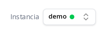 El selector Instancia muestra la instancia activa.