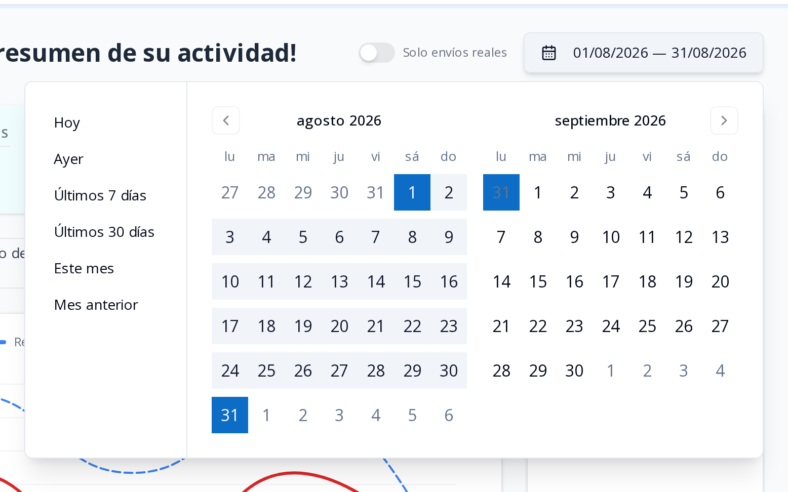 Fidelizador: elegir qué envíos ver en el resumen