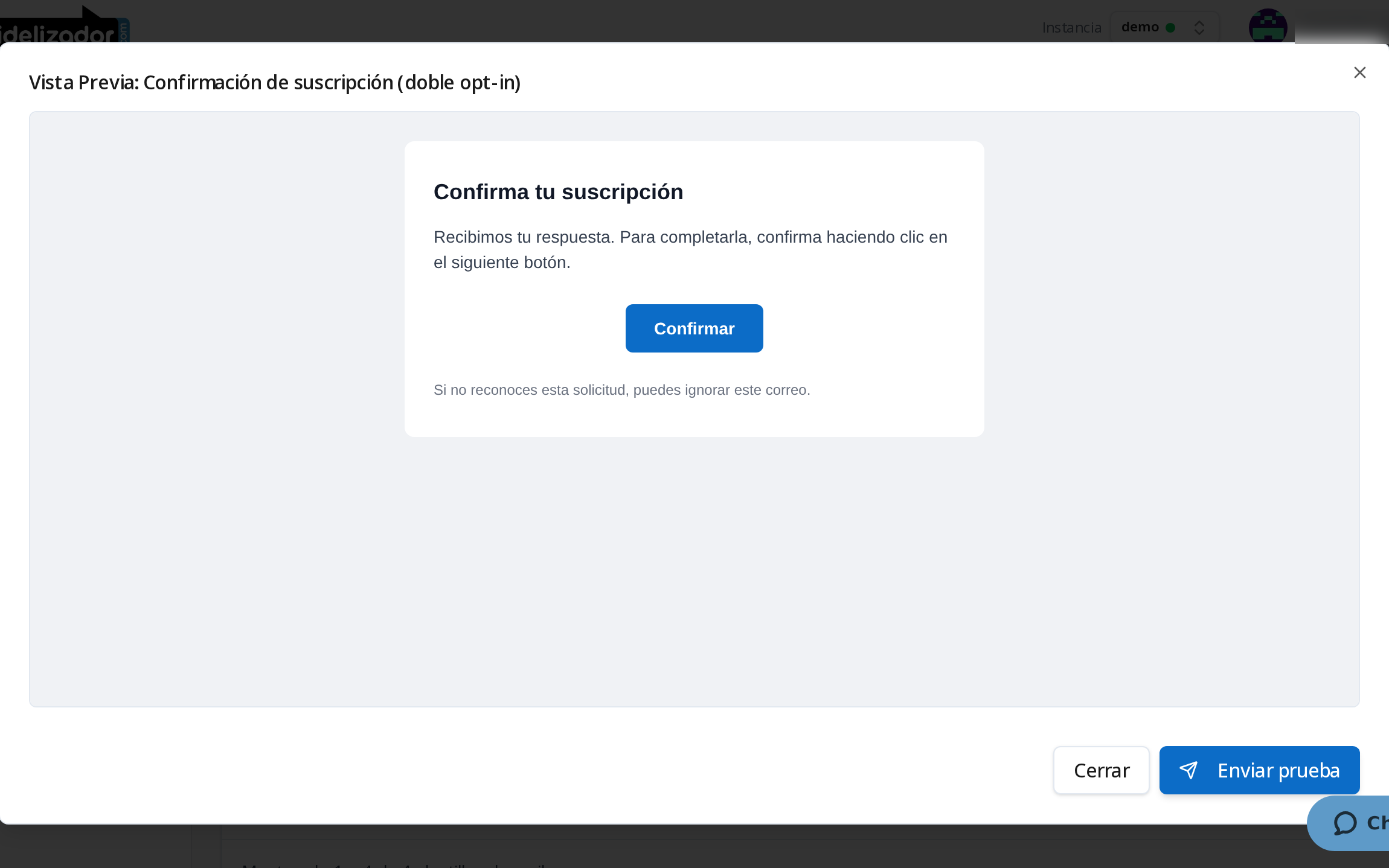 Fidelizador: revisar la vista previa de una plantilla