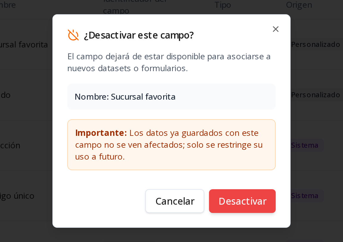 Captura: Activar y desactivar un campo
