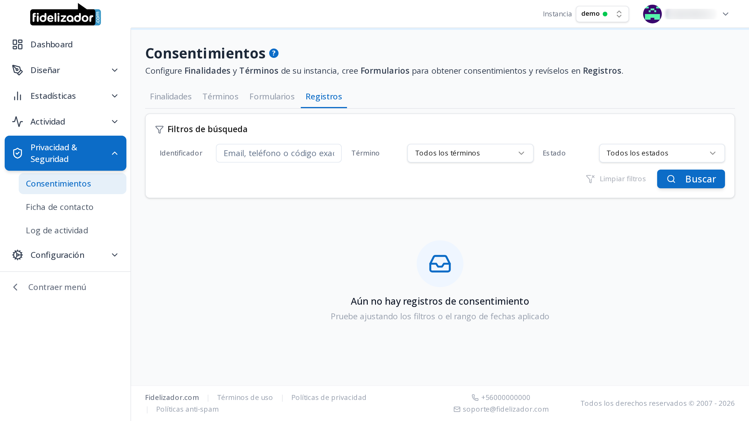 Captura: Registros